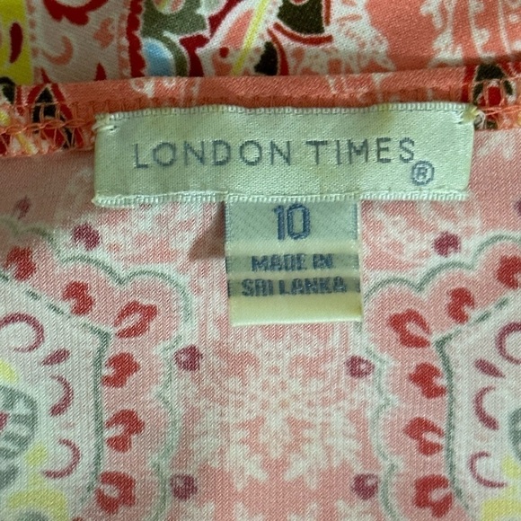 London Times dress sz 10 beautiful print that reminds me of a silky scarf - Picture 12 of 13